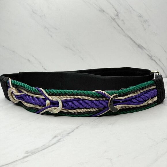 Vintage Ione Rope Mother Pearl Shell Beaded Cinch Belt Medium (M) ✨ - Picture 1 of 12